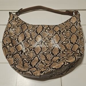 Snakeskin Patterned Hobo Bag